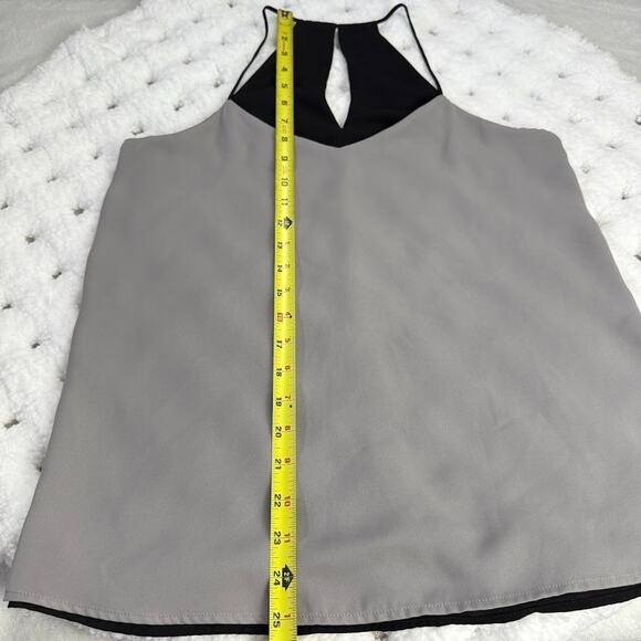 Express Gray and Black Halter soft Blouse Size S keyhole neckline -W/O tags - Picture 5 of 6